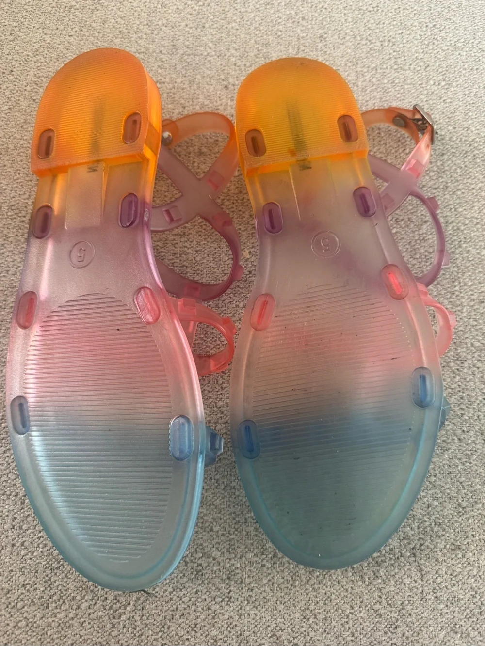 Steve Madden Multicolor Ombre Jelly Gladiator Sandals